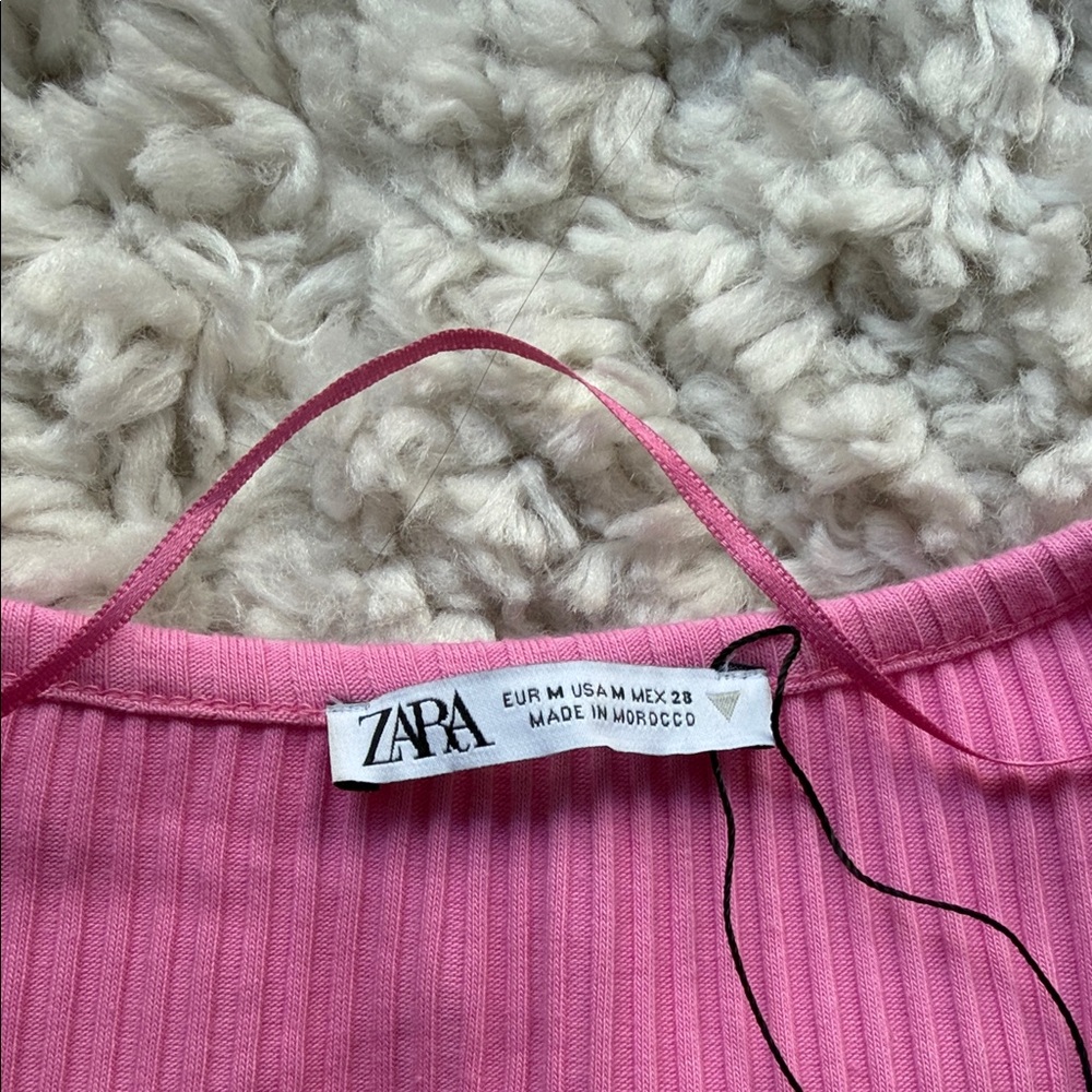 Zara Pink Ribbed Cardigan - Picture 2 of 2